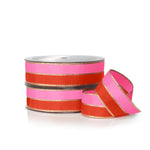 25M NUTCRACKER RIBBON - RED & PINK