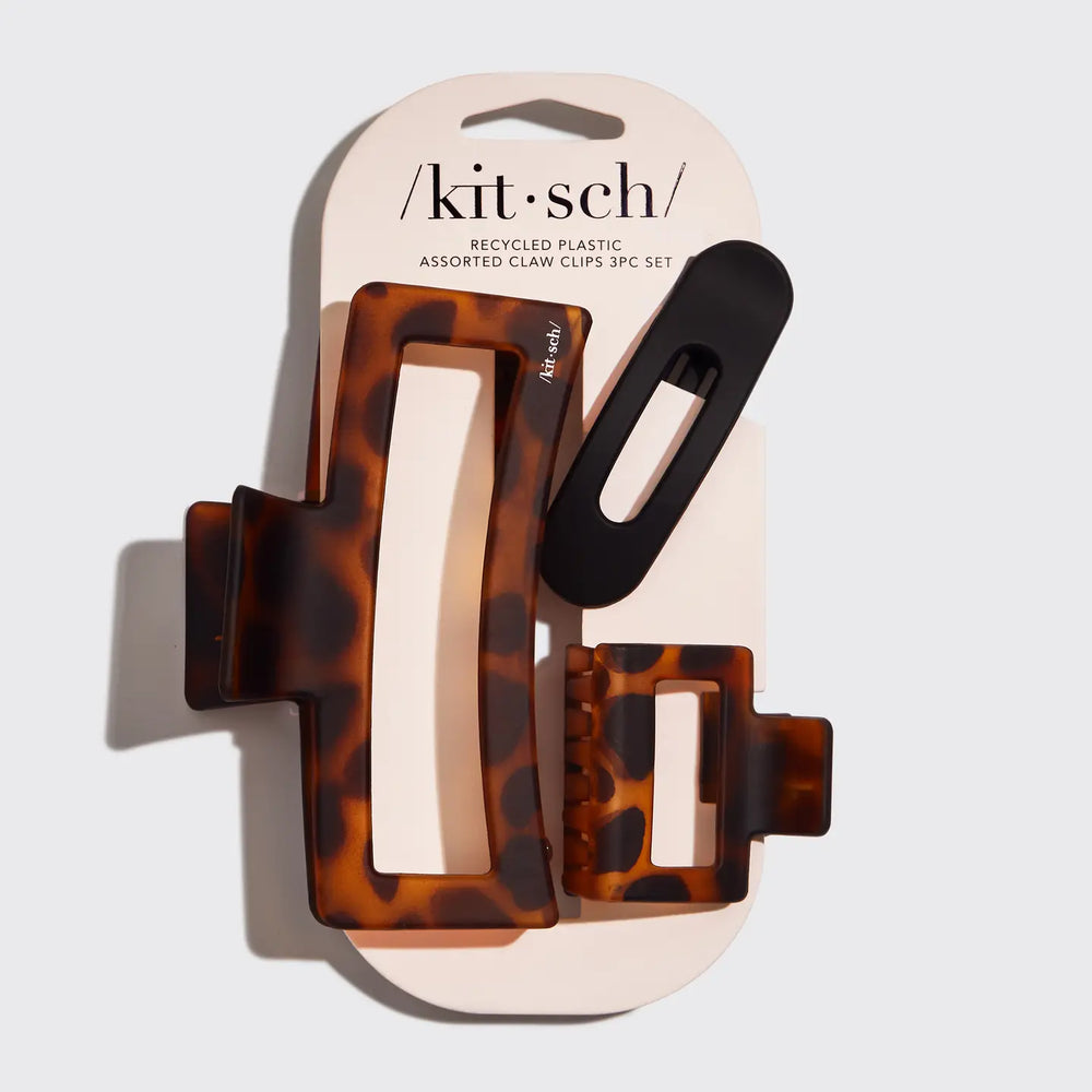 ASSORTED CLAW CLIPS 3PC SET - RECTANGLE OPEN SHAPE – North West Gifts
