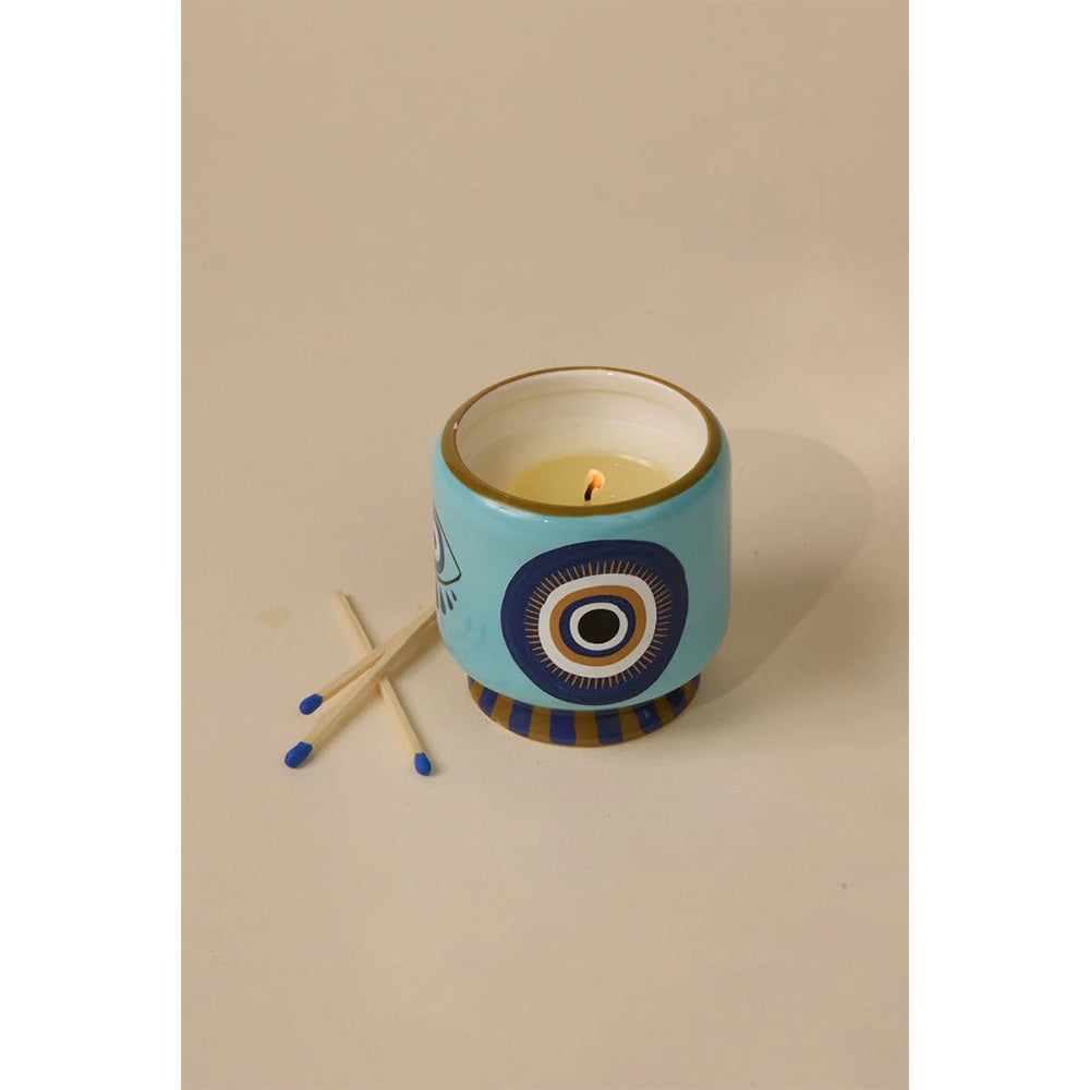 A DOPO 8oz CERAMIC CANDLE - EYE INCENSE & SMOKE