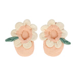 BABY BOOTIES - PEACH DAISY