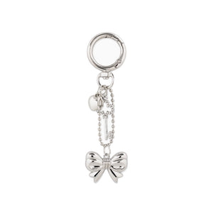 BAG CHARM - PUFFY BOW & HEART CHARM