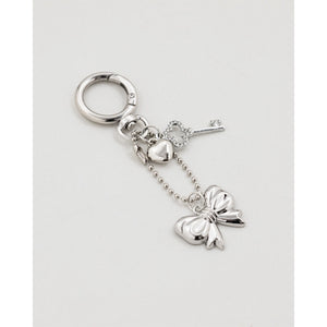 BAG CHARM - PUFFY BOW & HEART CHARM