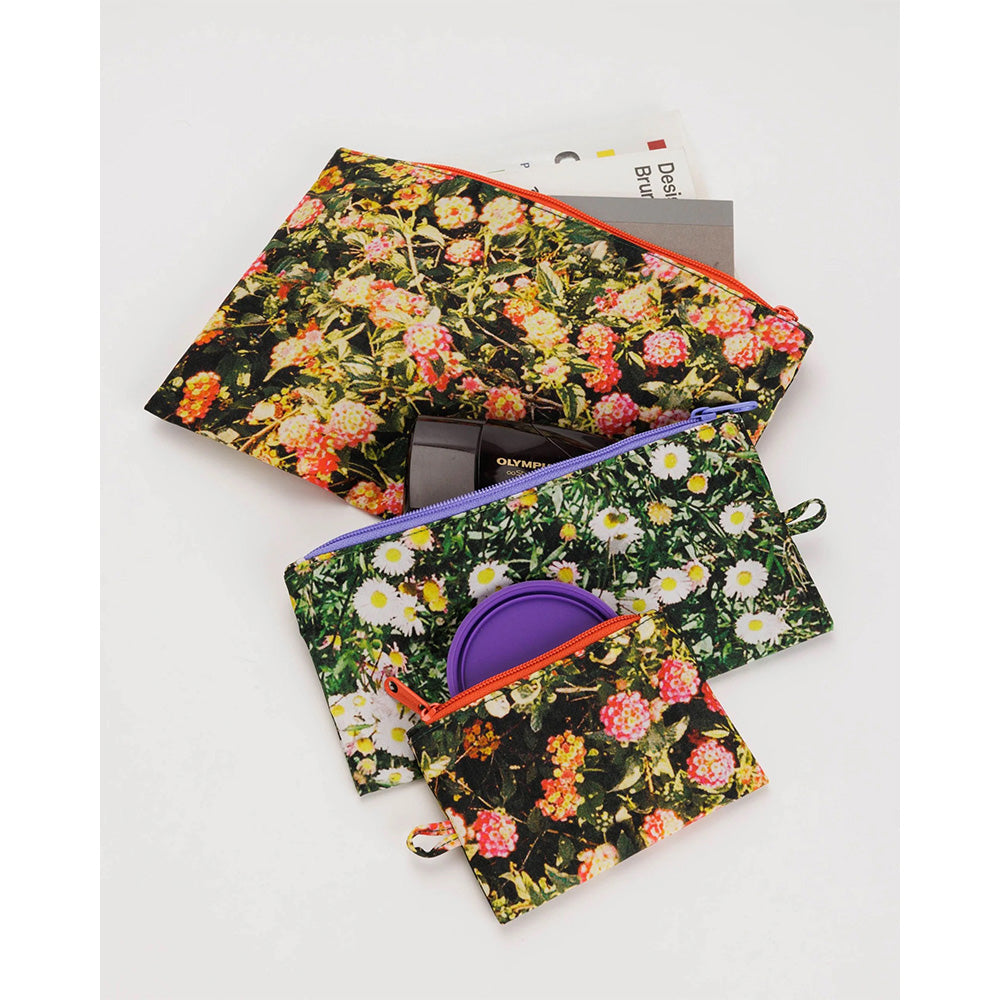 BAGGU FLAT POUCH SET - PHOTO FLORALS