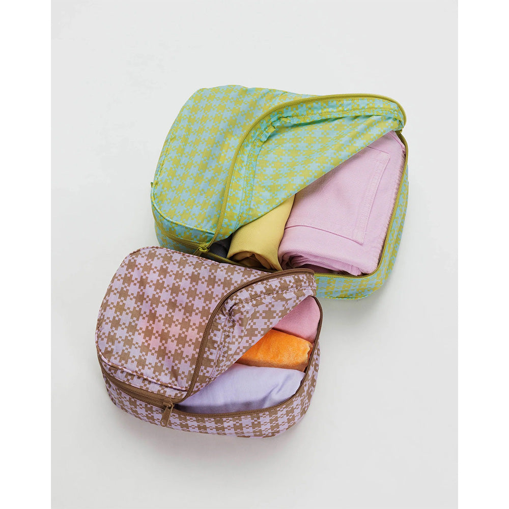 BAGGU PACKING CUBE SET - PIXEL GINGHAM