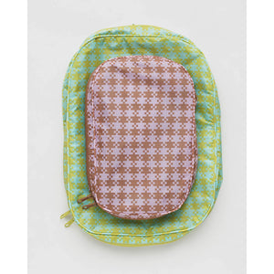 BAGGU PACKING CUBE SET - PIXEL GINGHAM