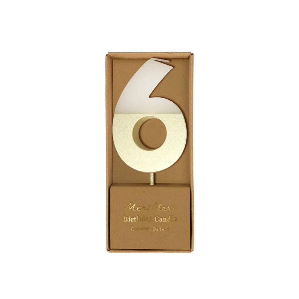 CANDLES - GOLD DIPPED NUMBER 6