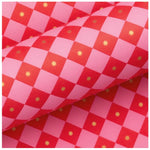 CHECKERBOARD BRIGHT PINK ROLL WRAP