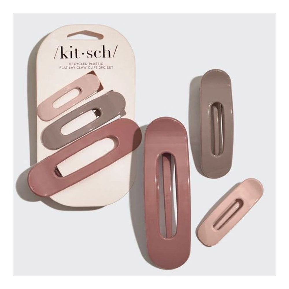 FLAT LAY CLAW CLIPS 3PC - ULTRA GLOSSY TERRACOTTA