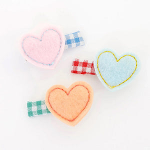 HAIR CLIPS - FELT HEART