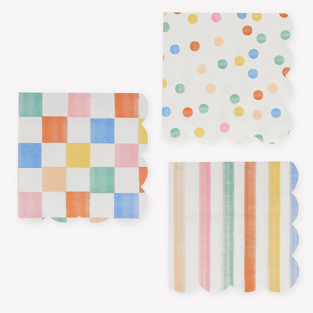 MERI MERI NAPKINS - COLOURFUL PATTERN SMALL