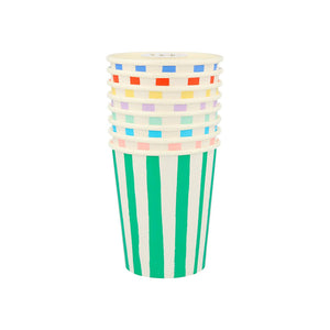 PARTY CUPS - MIXED STRIPE