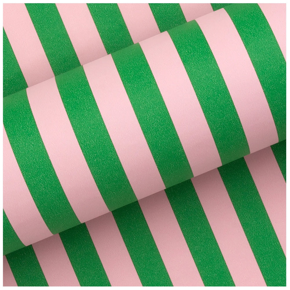 PAVILION STRIPE PINK & EMERALD ROLL WRAP