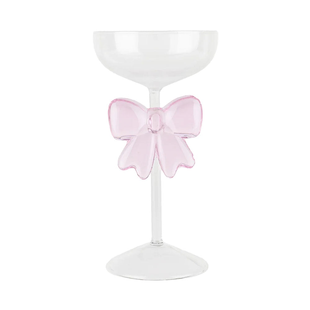 PINK BOW COUPE - CHAMPAGNE GLASS