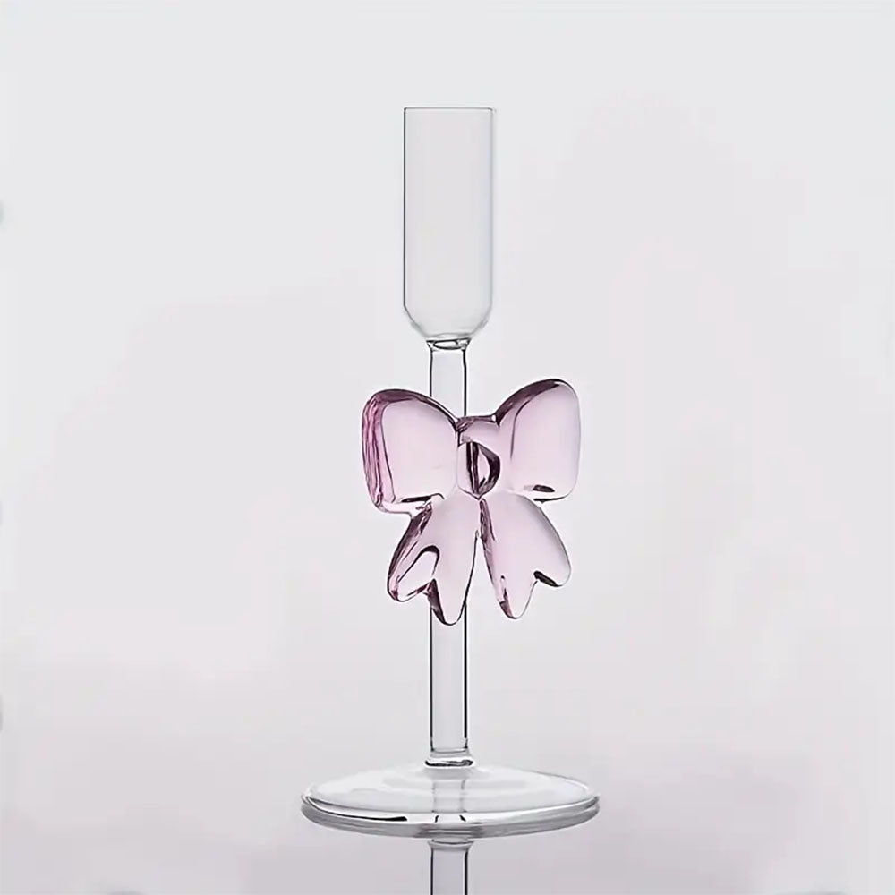 PINK BOW CANDLE HOLDER