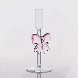 PINK BOW CANDLE HOLDER