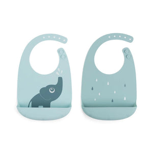 SILICONE BIB SET - ELPHEE BLUE