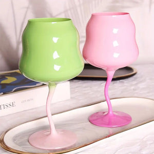 TWIST WINE GLASS - PINK