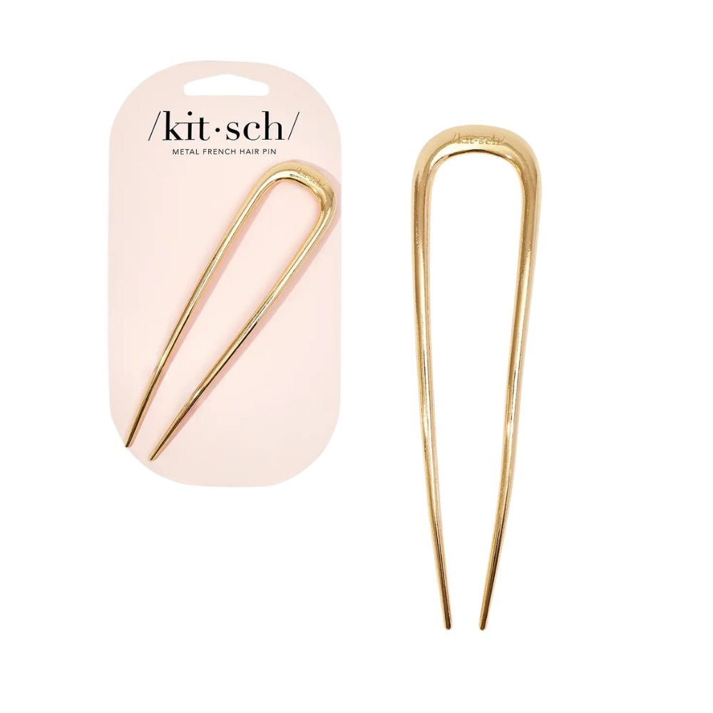 METAL FRENCH HAIR PIN - GOLD