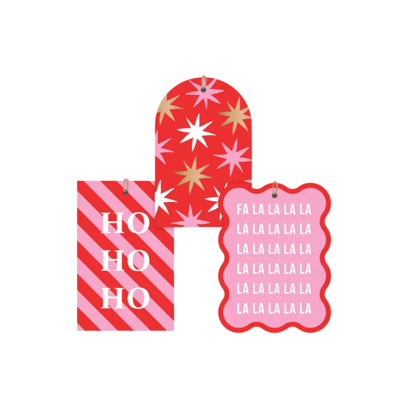 GIFT TAGS - NOVA BRIGHT PINK & POPPY RED