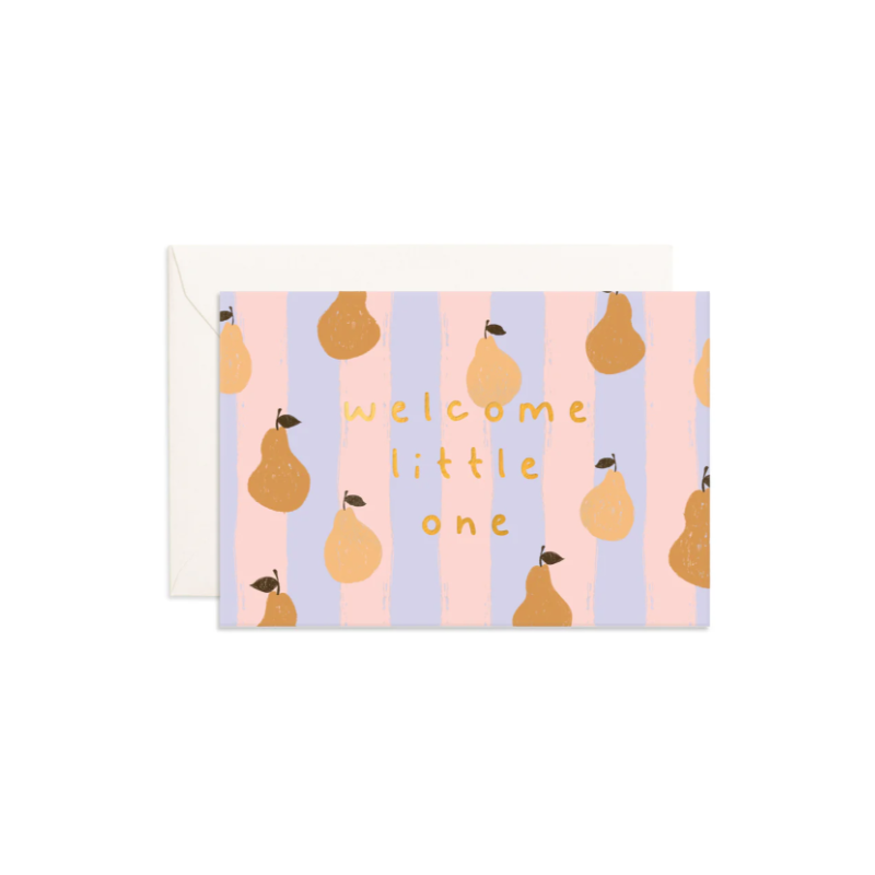 WELCOME LITTLE ONE PEARS MINI CARD