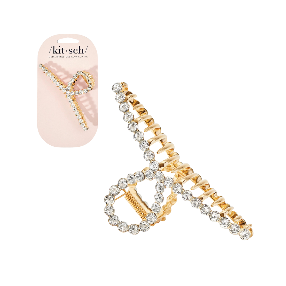 METAL RHINESTONE LOOP CLAW CLIP 1PC - GOLD