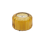 4.5oz TRANSPARENT RIBBED GLASS CANDLE  - GOLDEN EMBER