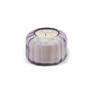 4.5oz TRANSPARENT RIBBED GLASS CANDLE  - SALTED IRIS