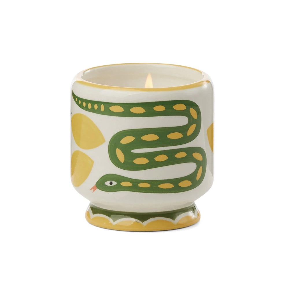 A DOPO 8oz BOXED CERAMIC CANDLE - SNAKE WILD LEMONGRASS