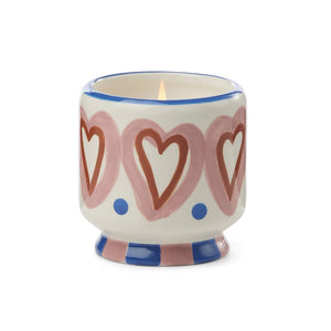 A DOPO 8oz CERAMIC CANDLE - HEARTS ROSEWOOD VANILLA