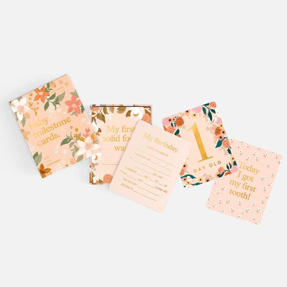 BABY MILESTONE CARDS - FLORAL