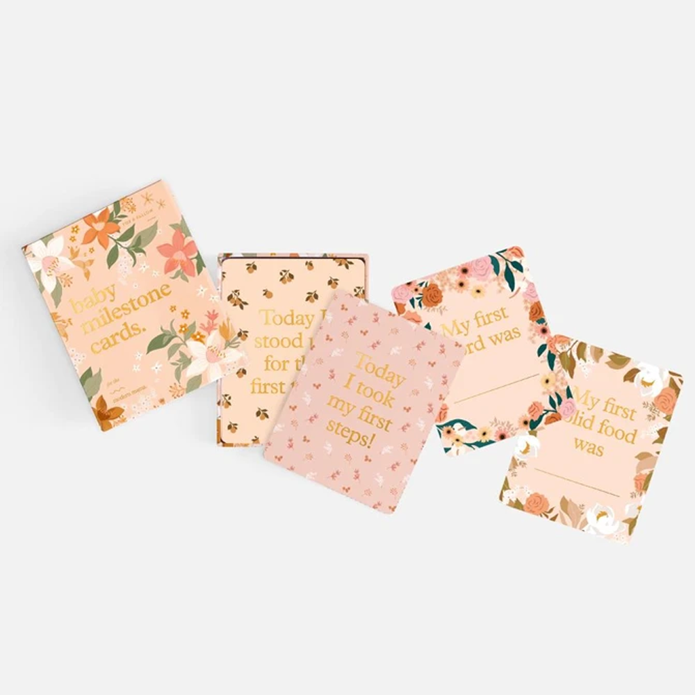 BABY MILESTONE CARDS - FLORAL