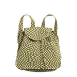 BAGGU DRAWSTRING BACKPACK - MOSS TRIPPY CHECKER