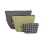 BAGGU GO POUCH SET - BLACK PISTACHIO PIXEL GINGHAM