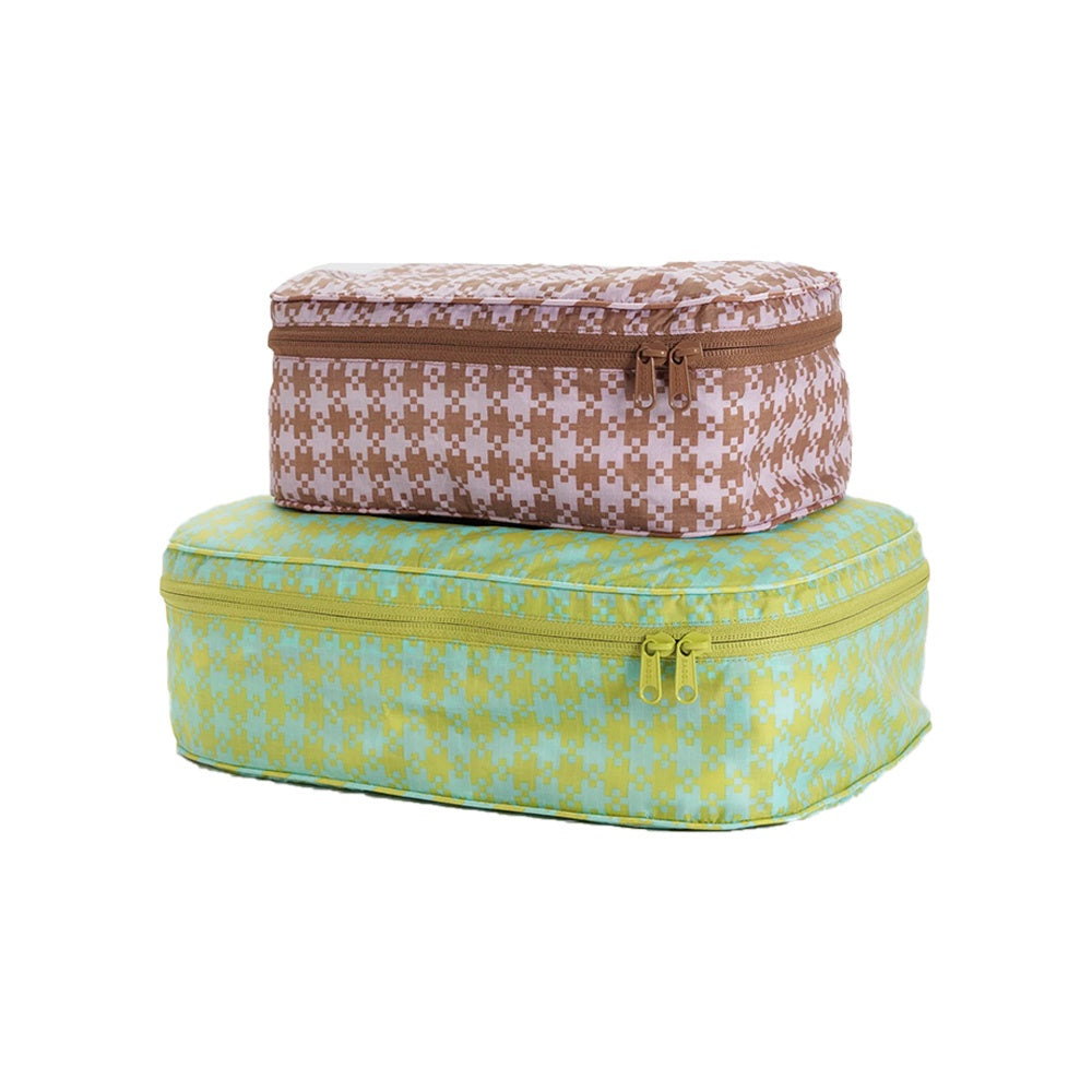 BAGGU PACKING CUBE SET - PIXEL GINGHAM