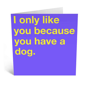 I ONLY LIKE YOU BECAUSE YOU HAVE A DOG