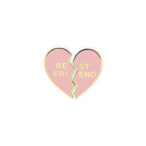 BEST FRIEND HEART ENAMEL PIN - PINK