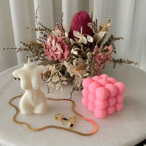 BUBBLE CANDLE - PINK MARSHMALLOW