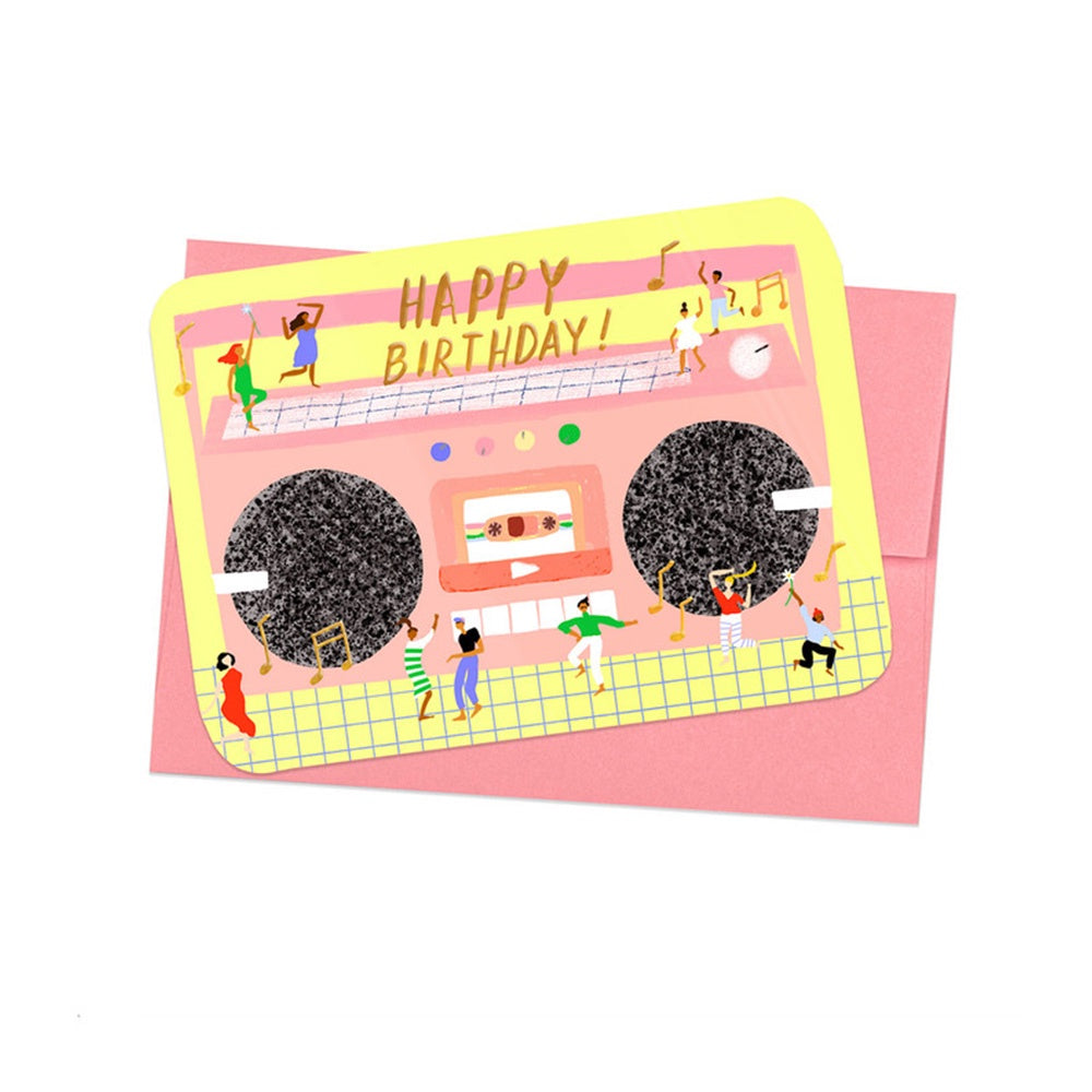 DIE-CUT BIRTHDAY CARD - BOOMBOX