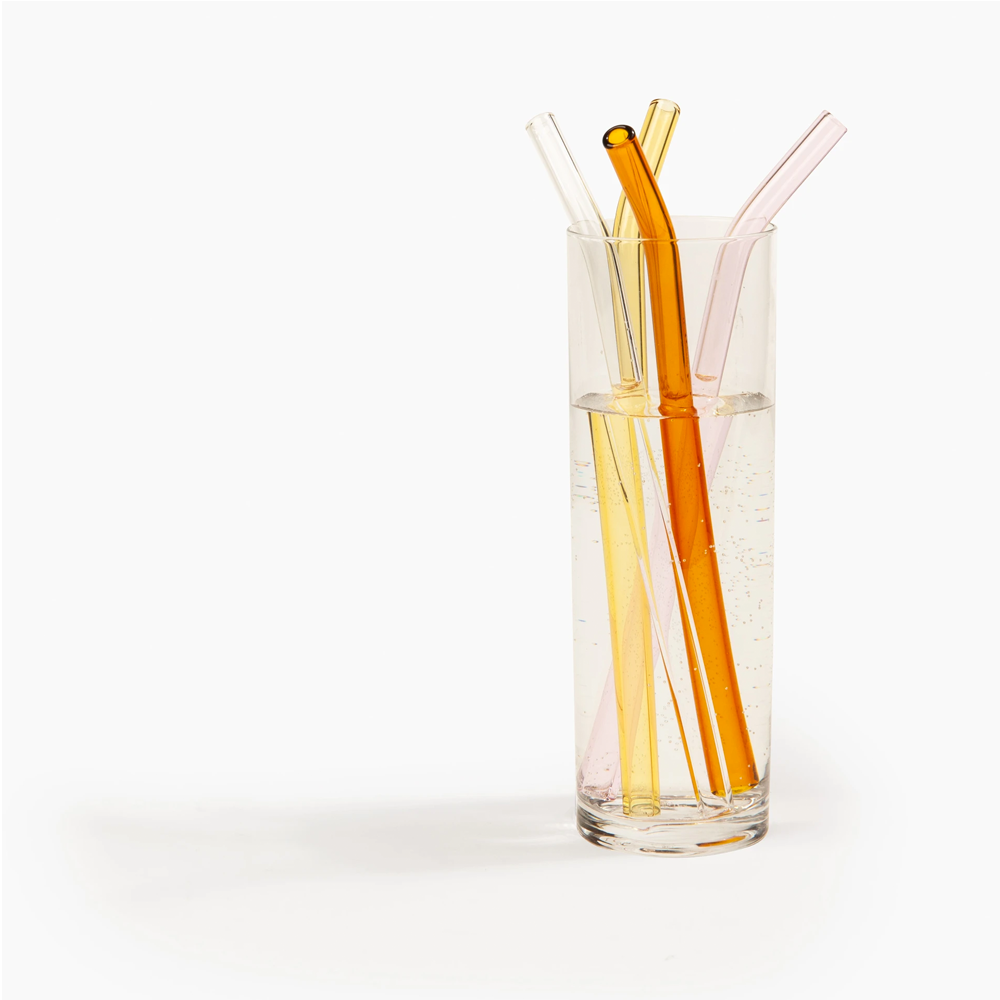 GLASS STRAWS - SET OF 4