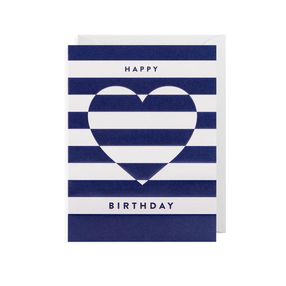 HAPPY BIRTHDAY NAVY STRIPES