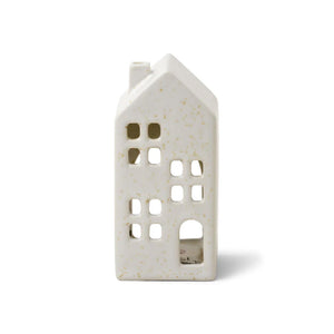 INCENSE CONE HOLIDAY WHITE CERAMIC HOUSE - TEAKWOOD TOBACCO