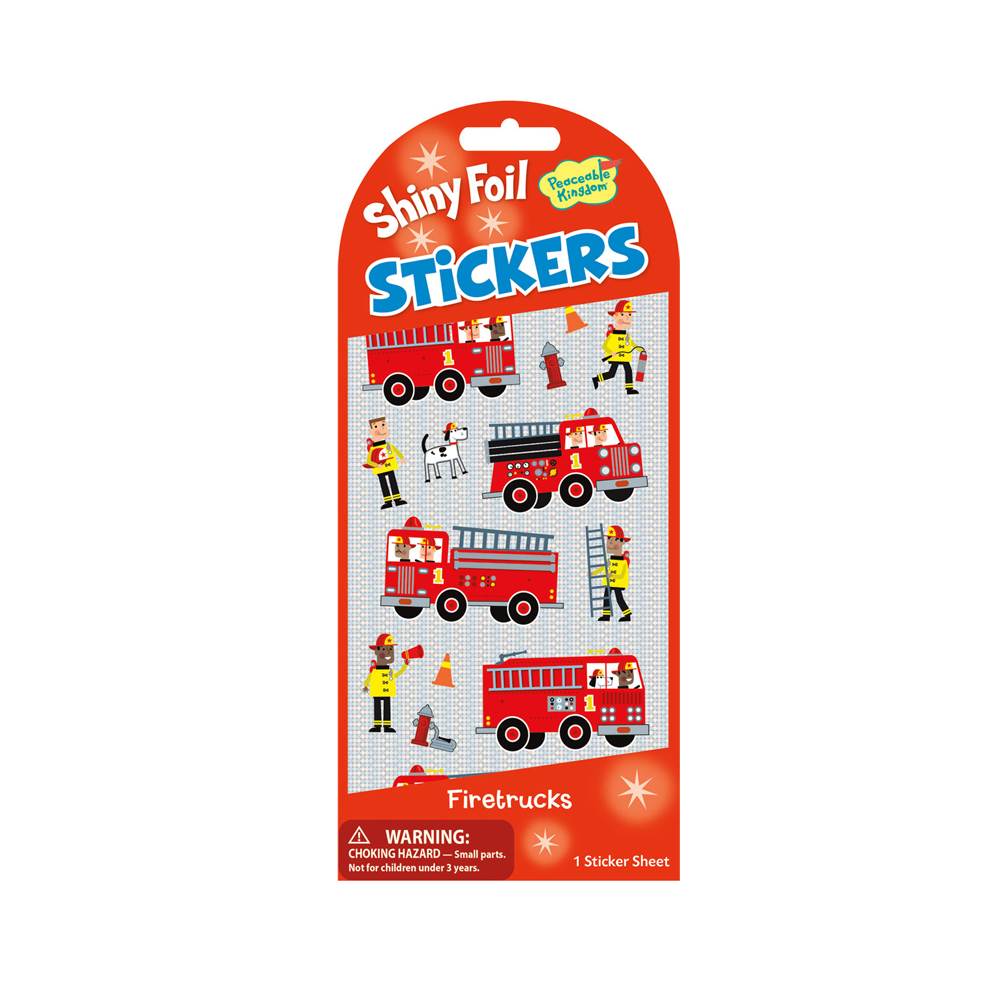 MINI STICKERS - FOIL FIRETRUCKS