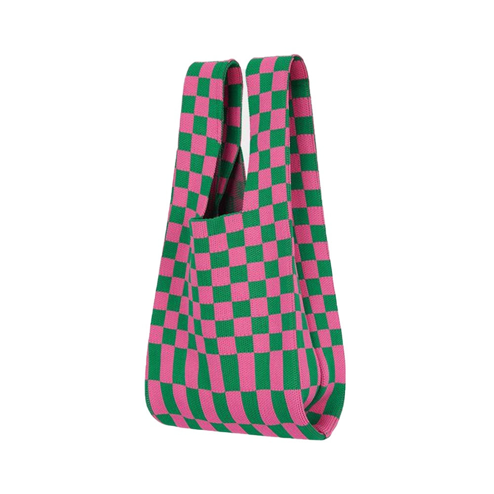 TOTE BAG - PINK & GREEN CHECK