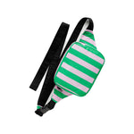 BAGGU PUFFY FANNY PACK - PINK GREEN AWNING STRIPE