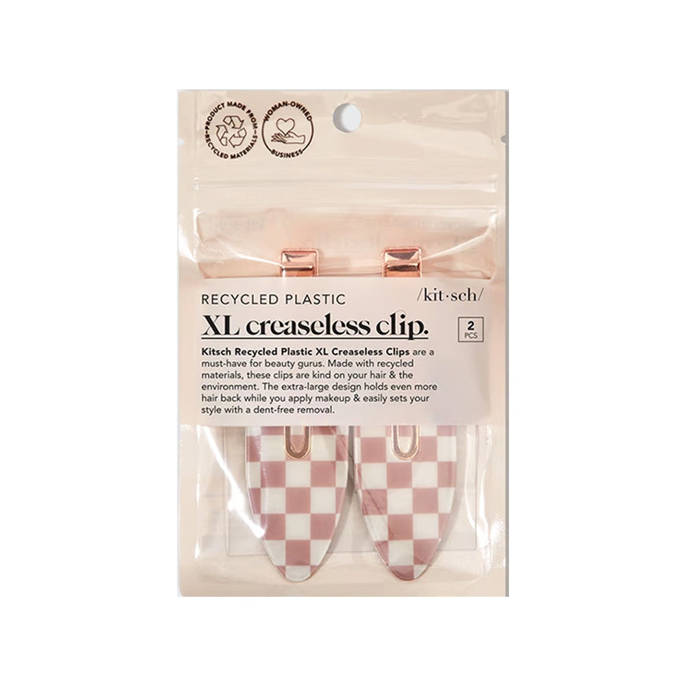 RECYCLED PLASTIC XL CREASELESS CLIPS - TERRACOTTA CHECKER