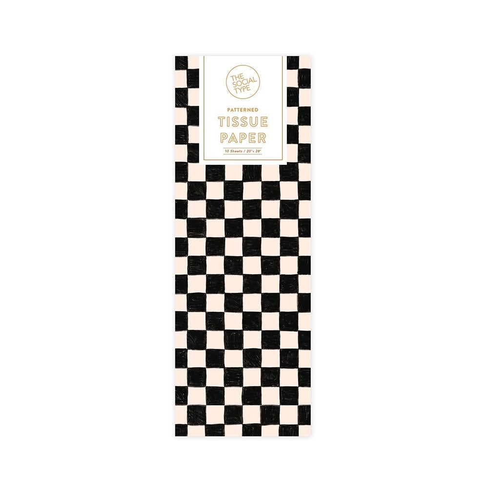 TISSUE PAPER - BLACK CHECKER