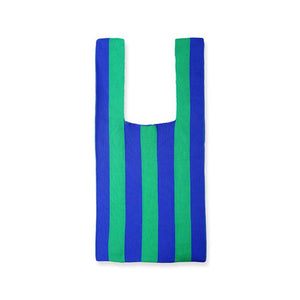 TOTE BAG - GREEN & BLUE STRIPED