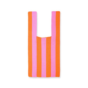 TOTE BAG - PINK & ORANGE STRIPED